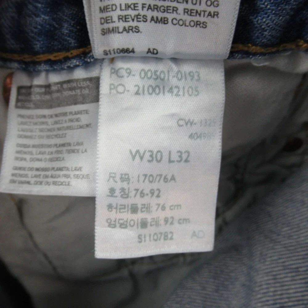 Levi's 501 Original Fit Jeans Mens 30x32 Blue Straight Leg Button Fly 00501-0193